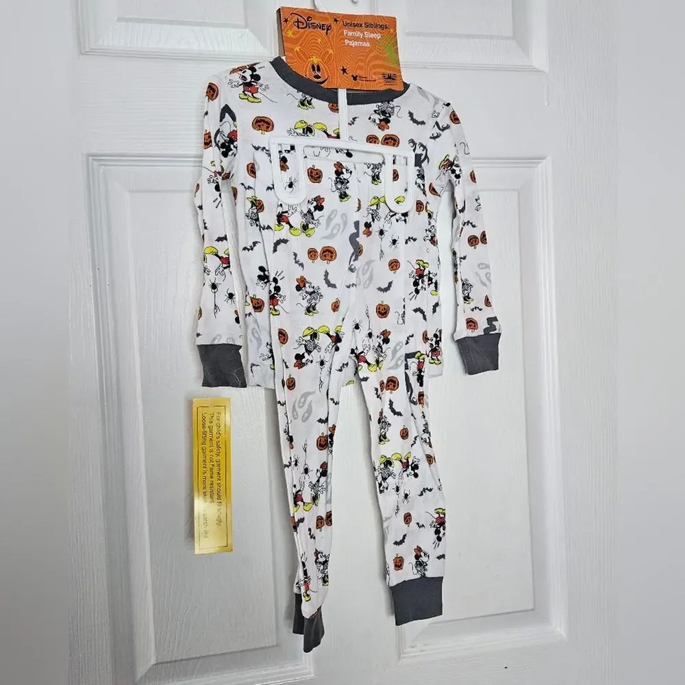 Disney unisex‎ 2 piece Halloween Mickey and Minnie mouse pajama set size 2T